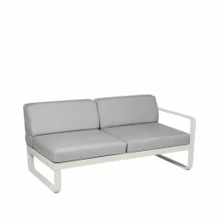 Fermob Bellevie Right modulsoffa 2-sits Clay grey (grå) flannel grey dyna