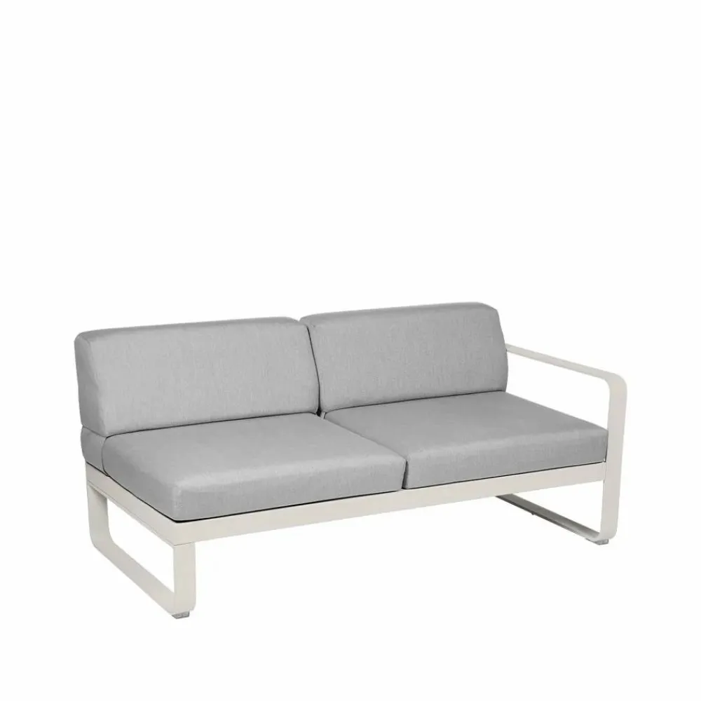 Fermob Bellevie Right modulsoffa 2-sits Clay grey (grå) flannel grey dyna