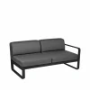 Outlet Fermob Bellevie Right modulsoffa 2-sits Liquorice (svart) graphite grey dyna