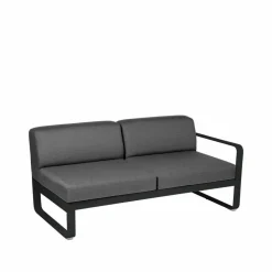 Outlet Fermob Bellevie Right modulsoffa 2-sits Liquorice (svart) graphite grey dyna