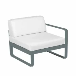 Fermob Bellevie Right modulsoffa Storm grey (grå) off-white dyna 1-sits
