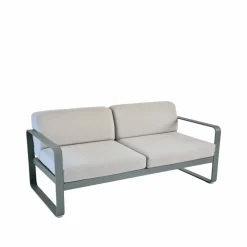 Fermob Bellevie 2-sits soffa Storm grey (grå) flannel grey dyna