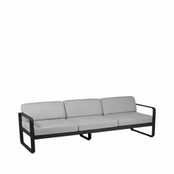 Outlet Fermob Bellevie soffa 3-sits Liquorice (svart) flannel grey dyna