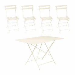 Fermob Bistro bord 117x77 cm + 4 stolar Latte beige