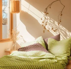 Juna Bæk&Bølge bäddset 150x210 cm Grön-Ljus rosa