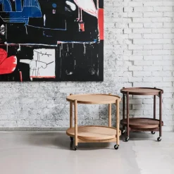 Brdr. Krüger Bølling Tray Table model 60 rullbord base svartlackat ekstativ
