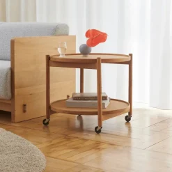 Brdr. Krüger Bølling Tray Table model 60 rullbord clay oljat bokstativ