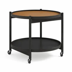 Brdr. Krüger Bølling Tray Table model 60 rullbord clay svartlackat ekstativ