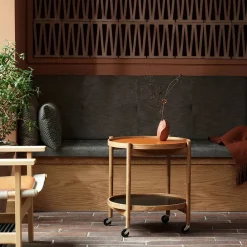 Brdr. Krüger Bølling Tray Table model 50 rullbord earth oljat bokstativ