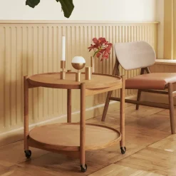 Best Brdr. Krüger Bølling Tray Table model 60 rullbord ek rökt rökoljad ekstativ