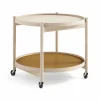 Brdr. Krüger Bølling Tray Table model 60 rullbord sunny obehandlat bokstativ
