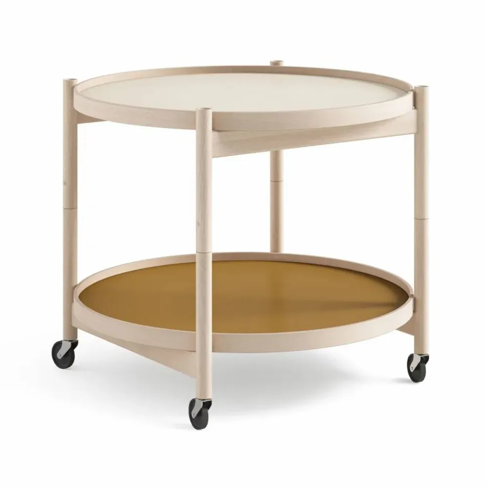 Brdr. Krüger Bølling Tray Table model 60 rullbord sunny obehandlat bokstativ