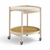 New Brdr. Krüger Bølling Tray Table model 50 rullbord sunny obehandlat bokstativ