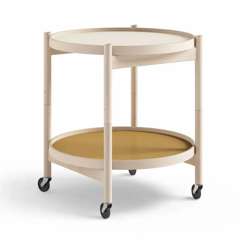 New Brdr. Krüger Bølling Tray Table model 50 rullbord sunny obehandlat bokstativ