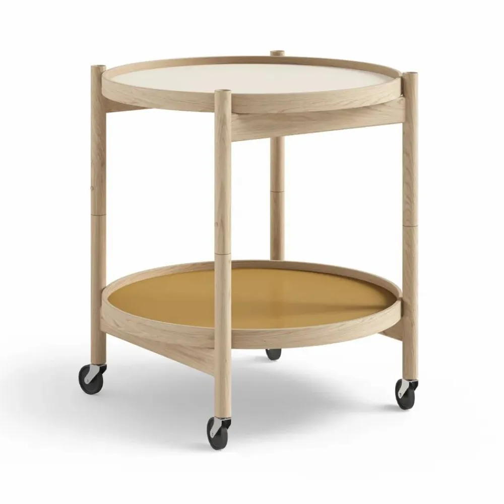 Hot Brdr. Krüger Bølling Tray Table model 50 rullbord sunny obehandlat ekstativ