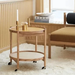 Best Brdr. Krüger Bølling Tray Table model 50 rullbord sunny oljat bokstativ