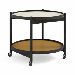 Brdr. Krüger Bølling Tray Table model 60 rullbord sunny svartlackat ekstativ