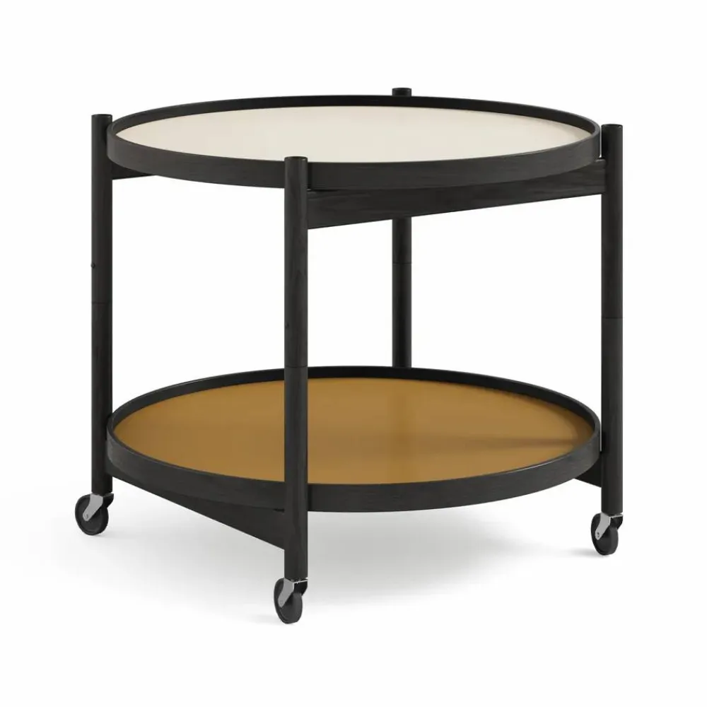 Brdr. Krüger Bølling Tray Table model 60 rullbord sunny svartlackat ekstativ