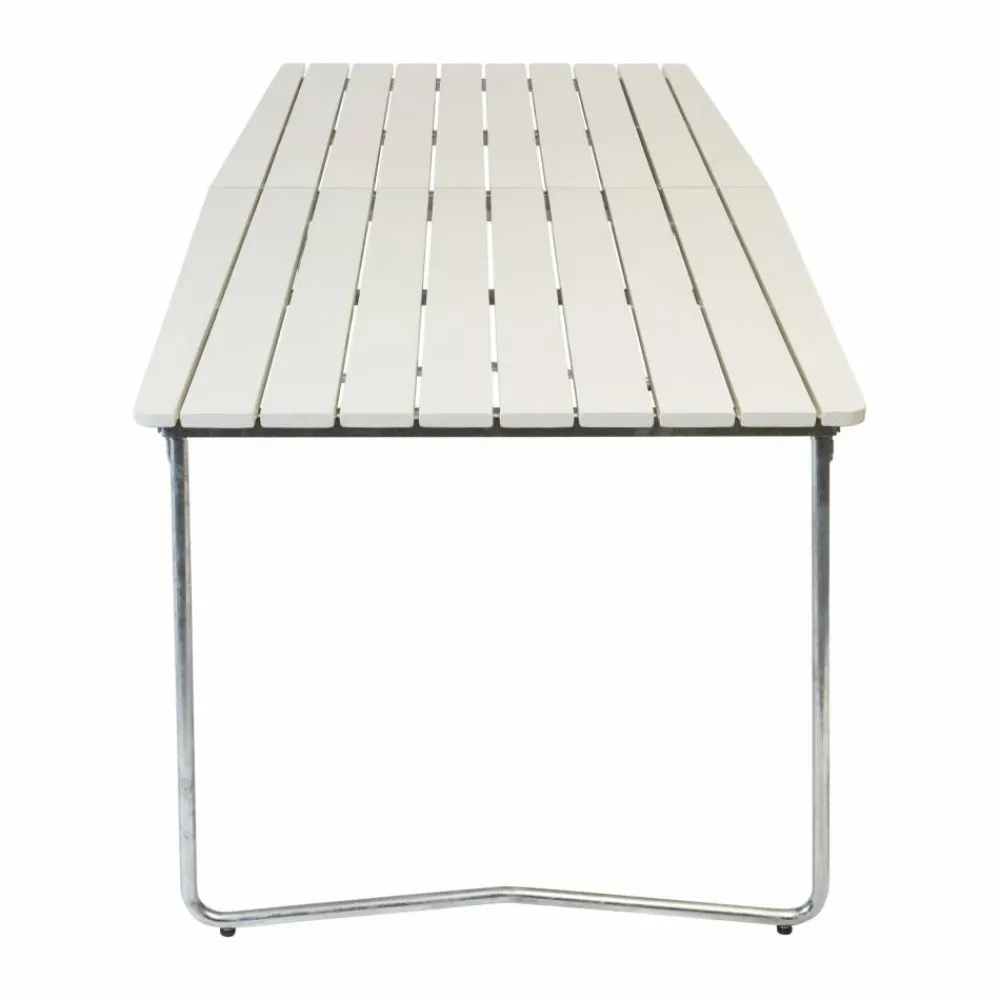 Grythyttan Stålmöbler B31 matbord 230x92 cm Vitlackad ek-varmförzinkad stativ