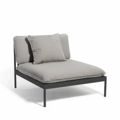 Skargaarden Bönan modulsoffa Fiord 551 beige 1-sits mörkgrå aluminium ram