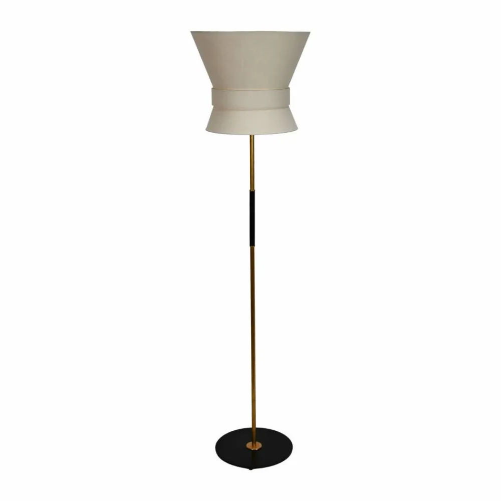 Örsjö Belysning Bow golvlampa Rå mässing-cream white large 159 cm