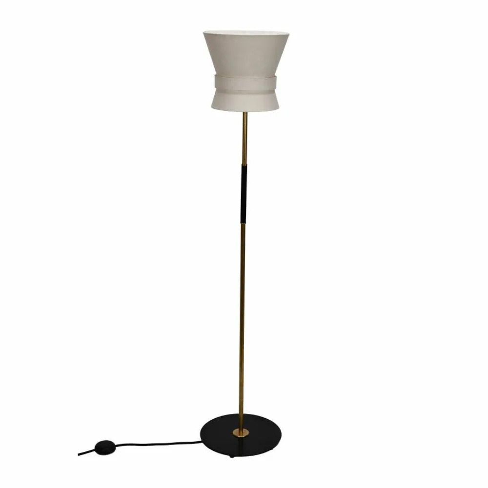 Discount Örsjö Belysning Bow golvlampa Rå mässing-cream white small 147 cm