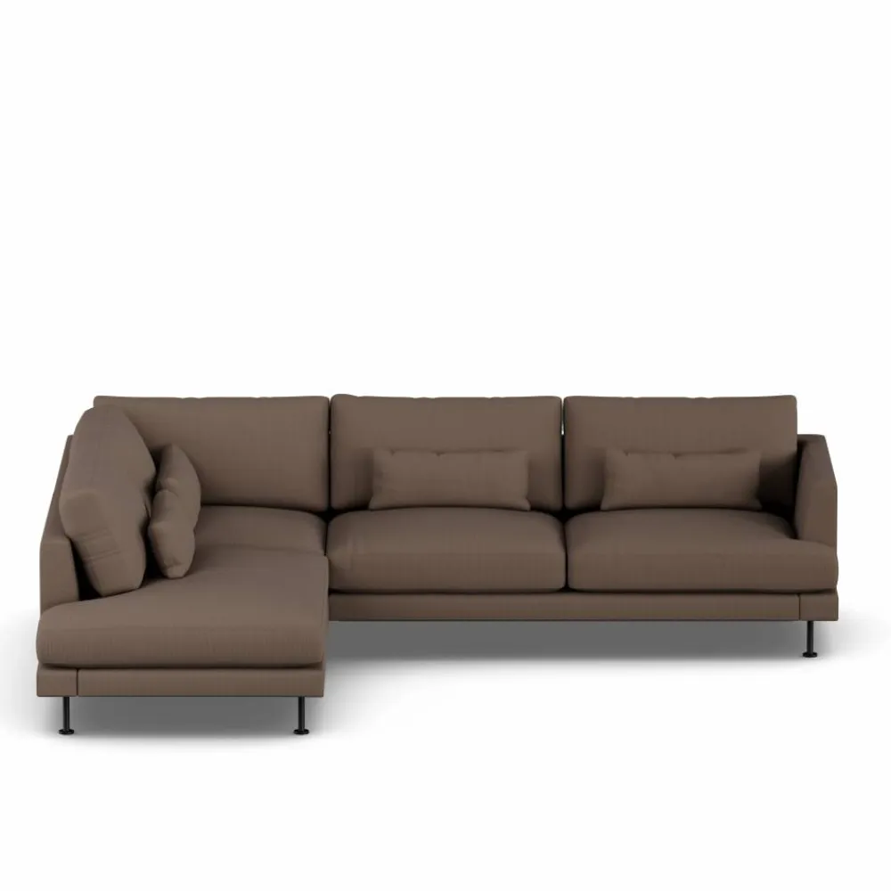 Outlet 1898 Bredhult soffa Jump Brown 1955-svart stål 3-sits A2