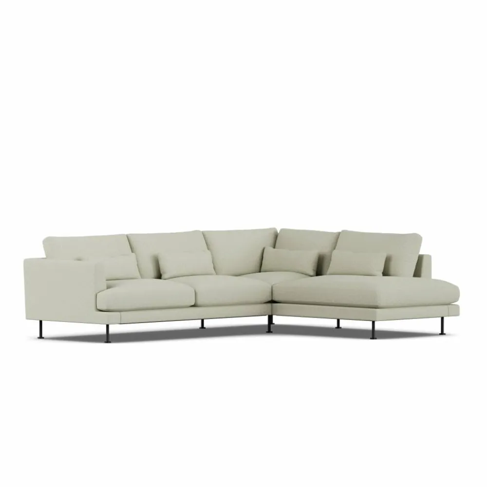 1898 Bredhult soffa Luiza Beige 3981-svart stål 3-sits A1