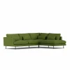 Hot 1898 Bredhult soffa Luiza Green 3975-svart stål 3-sits A1