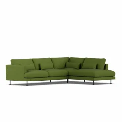 Hot 1898 Bredhult soffa Luiza Green 3975-svart stål 3-sits A1