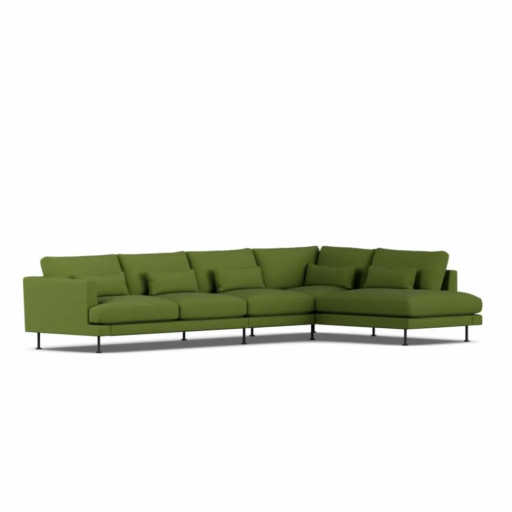 Online 1898 Bredhult soffa Luiza Green 3975-svart stål 4-sits B1