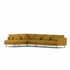 Best 1898 Bredhult soffa Luiza Mustard 3972-svart stål 4-sits B2