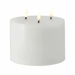 Scandi Essentials Bright Melt blockljus LED 3 vekar 13 cm Vit