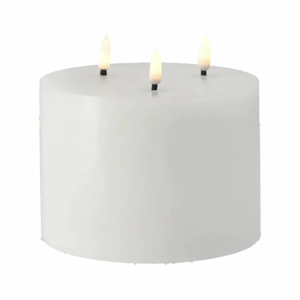 Scandi Essentials Bright Melt blockljus LED 3 vekar 13 cm Vit