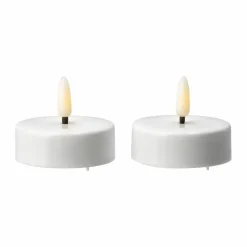 Scandi Essentials Bright värmeljus LED Ø5 8 cm 2-pack White