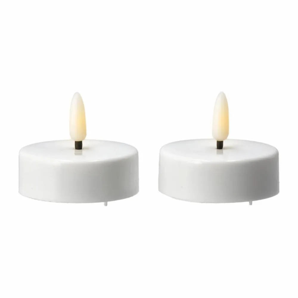 Scandi Essentials Bright värmeljus LED Ø5 8 cm 2-pack White