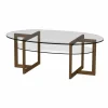 Englesson Brutus soffbord ellips ek brunolja 130x80cm glasskivor