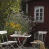 New Grythyttan Stålmöbler Bryggeribord Vit lack ek-varmförzinkad