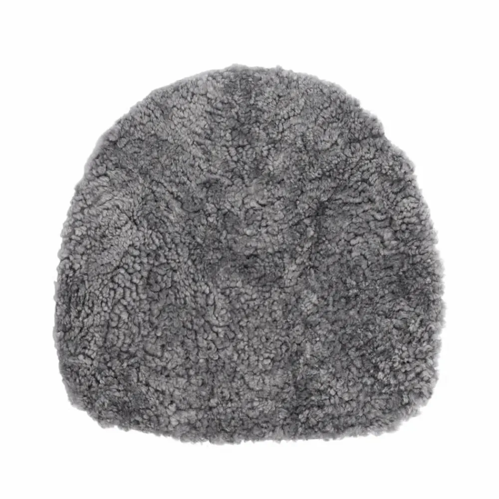 New Skandilock Buzz stolsdyna fårskinn Scandinavian grey-svart läderimitation