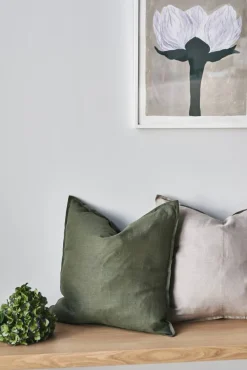 Clearance Scandi Living Calm kuddfodral linne 50x50 cm Forest Green