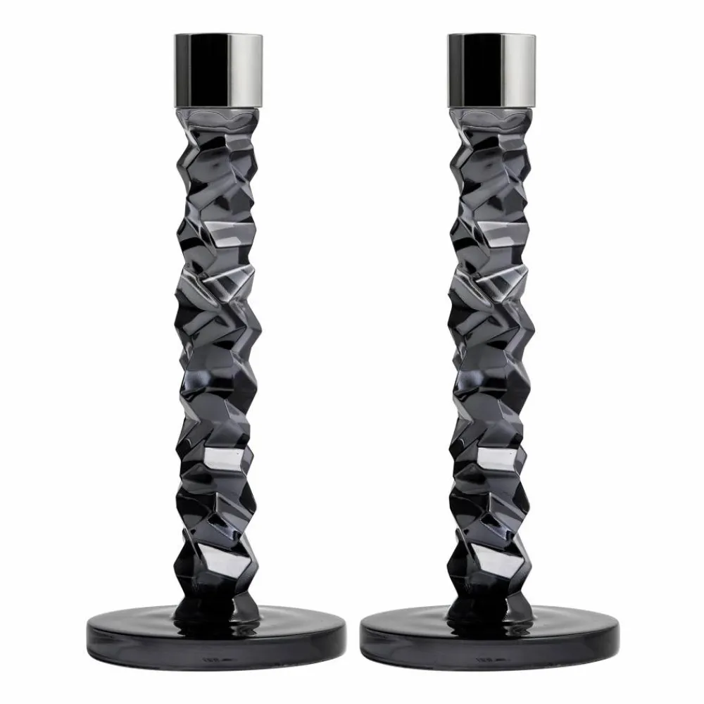 Orrefors Carat ljusstake 2-pack antracit 24 2 cm