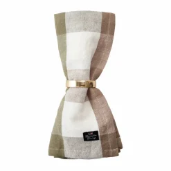 Lexington Checked Linen/Cotton tygservett 50x50 cm Olive