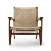 Discount Carl Hansen & Søn CH25 fåtölj Oljad valnöt-naturflätad