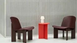 Barn HAY Chisel lounge chair Dark bordeaux lackad bok