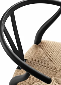 Carl Hansen & Søn CH24 Y-stol Soft naturflätad sits Black S9000-N