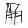 Outlet Carl Hansen & Søn CH24 Y-stol Soft naturflätad sits Blue S8010-R90B