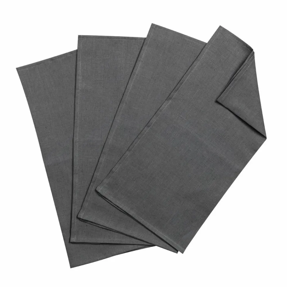 Scandi Living Clean linneservetter 45x45 cm 4-pack charcoal