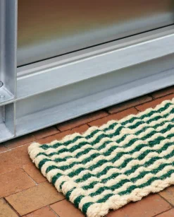 Sale HAY Coco Stripe Wave dörrmatta Dark green-white