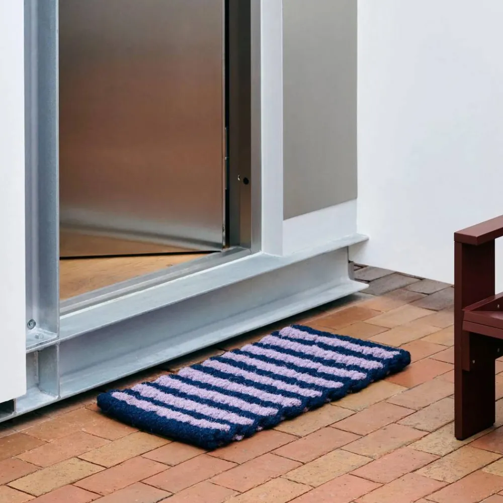 Best HAY Coco Stripe Wide dörrmatta Lavender-navy