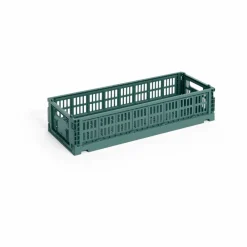 Outlet HAY Colour Crate Mini Oblong 13x34 5 cm Dark green